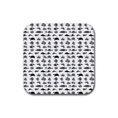 Fish Pattern Rubber Coaster (square)  by ValentinaDesign