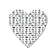 Fish Pattern Heart Magnet by ValentinaDesign