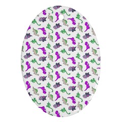 Dinosaurs Pattern Ornament (oval) by ValentinaDesign