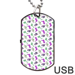 Dinosaurs Pattern Dog Tag Usb Flash (two Sides) by ValentinaDesign