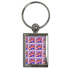 Happy 4th Of July Theme Pattern Key Chains (rectangle)  by dflcprints