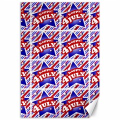 Happy 4th Of July Theme Pattern Canvas 12  X 18   by dflcprints