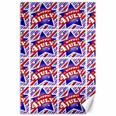Happy 4th Of July Theme Pattern Canvas 24  X 36 