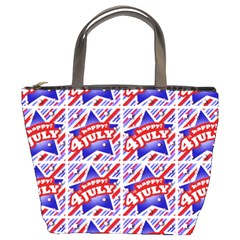 Happy 4th Of July Theme Pattern Bucket Bags by dflcprints