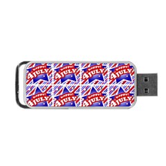 Happy 4th Of July Theme Pattern Portable Usb Flash (one Side) by dflcprints
