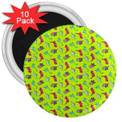 Dinosaurs Pattern 3  Magnets (10 Pack) 