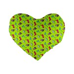 Dinosaurs pattern Standard 16  Premium Heart Shape Cushions Front