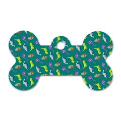 Dinosaurs Pattern Dog Tag Bone (one Side) by ValentinaDesign