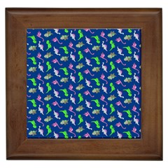 Dinosaurs Pattern Framed Tiles by ValentinaDesign