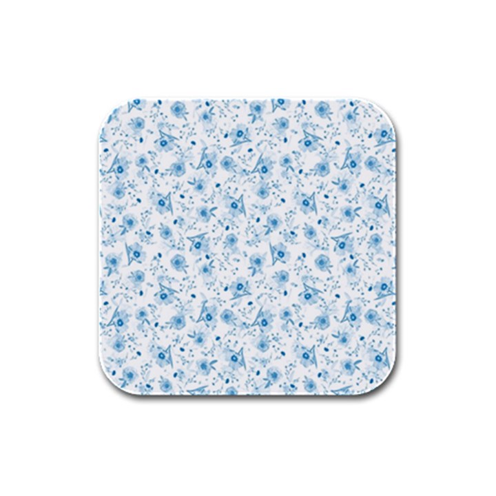 Floral pattern Rubber Square Coaster (4 pack) 