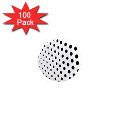 Polka Dot Black Circle 1  Mini Magnets (100 Pack)  by Mariart