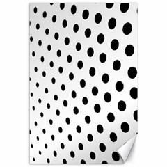 Polka Dot Black Circle Canvas 24  X 36  by Mariart