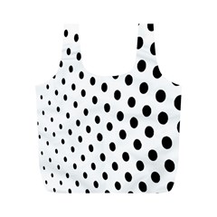 Polka Dot Black Circle Full Print Recycle Bags (m)  by Mariart