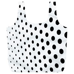 Polka Dot Black Circle Full Print Recycle Bags (l)  by Mariart
