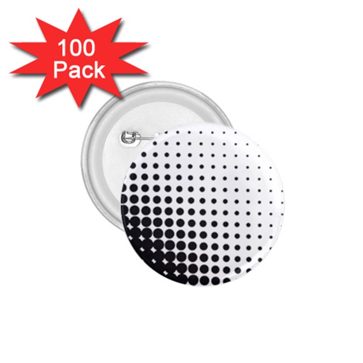 Comic Dots Polka Black White 1.75  Buttons (100 pack) 