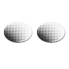Comic Dots Polka Black White Cufflinks (oval)