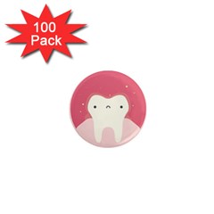 Sad Tooth Pink 1  Mini Magnets (100 Pack)  by Mariart