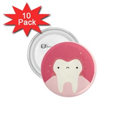 Sad Tooth Pink 1 75  Buttons (10 Pack)