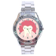 Sad Tooth Pink Stainless Steel Analogue Watch
