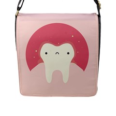 Sad Tooth Pink Flap Messenger Bag (l)  by Mariart