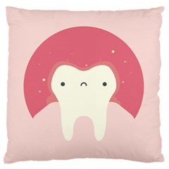 Sad Tooth Pink Large Flano Cushion Case (two Sides)