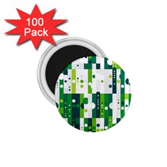 Generative Art Experiment Rectangular Circular Shapes Polka Green Vertical 1 75  Magnets (100 Pack) 