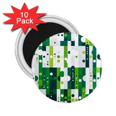 Generative Art Experiment Rectangular Circular Shapes Polka Green Vertical 2 25  Magnets (10 Pack) 