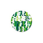 Generative Art Experiment Rectangular Circular Shapes Polka Green Vertical Golf Ball Marker (10 pack) Front