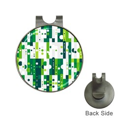 Generative Art Experiment Rectangular Circular Shapes Polka Green Vertical Hat Clips With Golf Markers by Mariart