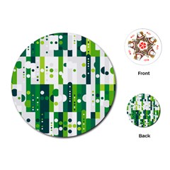 Generative Art Experiment Rectangular Circular Shapes Polka Green Vertical Playing Cards (round) 