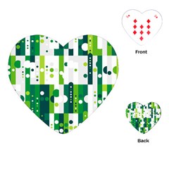 Generative Art Experiment Rectangular Circular Shapes Polka Green Vertical Playing Cards (heart)  by Mariart