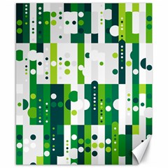 Generative Art Experiment Rectangular Circular Shapes Polka Green Vertical Canvas 8  X 10  by Mariart