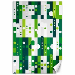 Generative Art Experiment Rectangular Circular Shapes Polka Green Vertical Canvas 12  X 18  