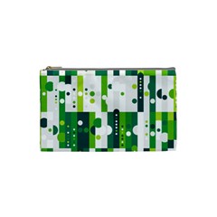 Generative Art Experiment Rectangular Circular Shapes Polka Green Vertical Cosmetic Bag (small)  by Mariart