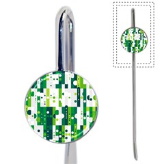 Generative Art Experiment Rectangular Circular Shapes Polka Green Vertical Book Mark