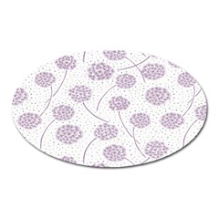 Purple Tulip Flower Floral Polkadot Polka Spot Oval Magnet by Mariart