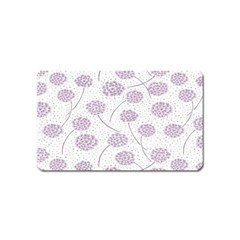 Purple Tulip Flower Floral Polkadot Polka Spot Magnet (name Card) by Mariart