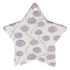 Purple Tulip Flower Floral Polkadot Polka Spot Star Ornament (two Sides) by Mariart