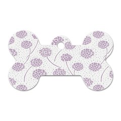 Purple Tulip Flower Floral Polkadot Polka Spot Dog Tag Bone (two Sides) by Mariart