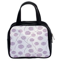 Purple Tulip Flower Floral Polkadot Polka Spot Classic Handbags (2 Sides) by Mariart