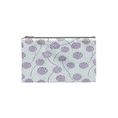 Purple Tulip Flower Floral Polkadot Polka Spot Cosmetic Bag (small)  by Mariart