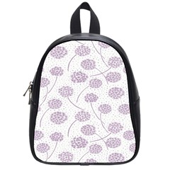 Purple Tulip Flower Floral Polkadot Polka Spot School Bags (small)  by Mariart