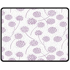 Purple Tulip Flower Floral Polkadot Polka Spot Fleece Blanket (medium)  by Mariart