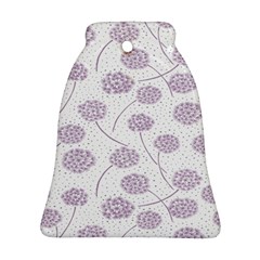 Purple Tulip Flower Floral Polkadot Polka Spot Bell Ornament (two Sides)