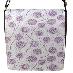 Purple Tulip Flower Floral Polkadot Polka Spot Flap Messenger Bag (s) by Mariart