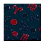 Zodiac Signs Planets Blue Red Space Face Towel Front