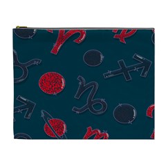 Zodiac Signs Planets Blue Red Space Cosmetic Bag (xl)