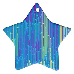 Vertical Behance Line Polka Dot Blue Green Purple Ornament (star) by Mariart