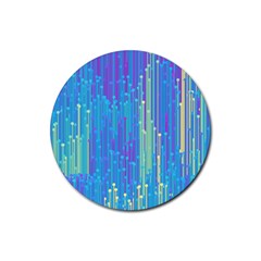 Vertical Behance Line Polka Dot Blue Green Purple Rubber Coaster (round)  by Mariart