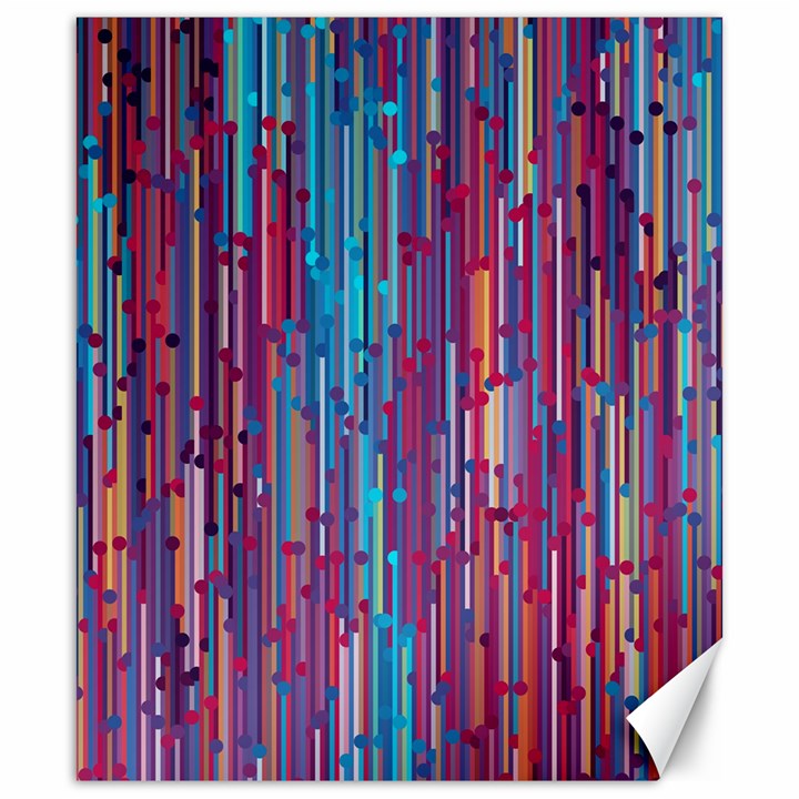 Vertical Behance Line Polka Dot Blue Green Purple Red Blue Black Canvas 20  x 24  